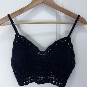 A&F Crochet Bodice Bralette Cropped Tank Top